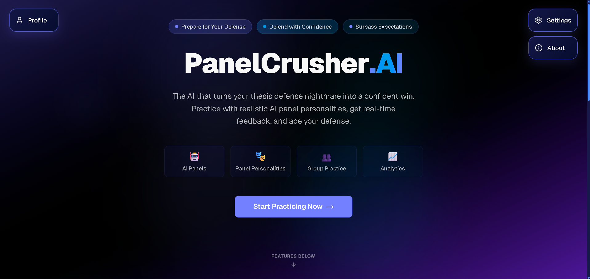 PanelCrusherAI home page screenshot